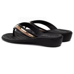 Tamanco Feminino Beira Rio Flat - 8224804 - Preto/Bege/Dourado
