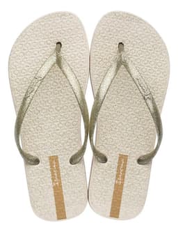 Chinelo Ipanema Glitter - 26481 - Bege/Ouro Glitter Prata