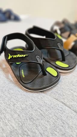 Sandália Baby Rider R Line Plus - 12027 - Branco/Preto/Verde