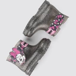 Bota Grendene Disney Baby - 22729 - Preto Glitter/Rosa