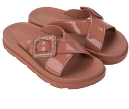 Chinelo Slide Feminina Zaxy Match - 19053 - Nude Escuro