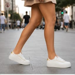 Tênis Feminino Moleca - 5658539 - Branco/Dourado