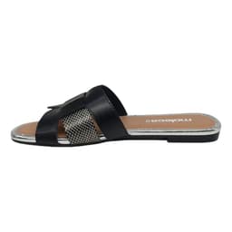 Tamanco Feminino Moleca - 5435553 - Preto/Preto/Grafite/Prata