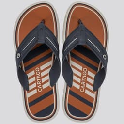 Chinelo Masculino Cartago Palermo II -12572 - Bege/Basalto/Laranja