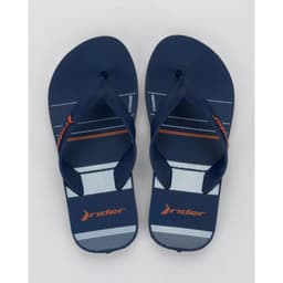 Chinelo Masculino Rider Feel Urban - 12318 - Azul/Azul Escuro/Laranja
