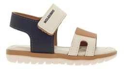 Sandália Molekinho - 2650203 - Azul-marinho/Caramelo/Off-white