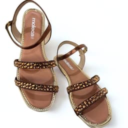 Sandália Feminina Moleca - 5435559 - Bronze/Avelã