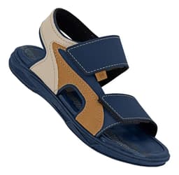 Sandália Papete Infantil Masculina Molekinho - 2402745 - Azul-marinho/Areia/Caramelo