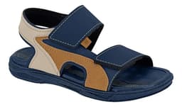 Sandália Papete Infantil Masculina Molekinho - 2402745 - Azul-marinho/Areia/Caramelo