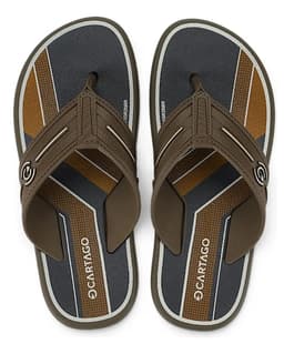 Chinelo Cartago Palermo - 12625 - Marrom/Marrom/Cinza