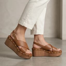 Sandália Moleca - 5566202 - Avelã/Multicolor Camel
