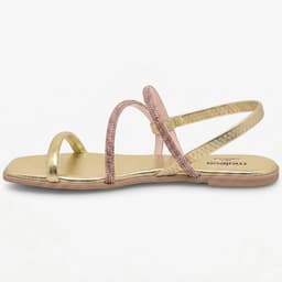 Sandália Moleca - 5560212 - Ouro Rosado/Prata