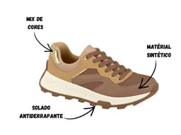 Tenis Beira Rio - 4347201 - Avelã/Bege/Caramelo/Dourado