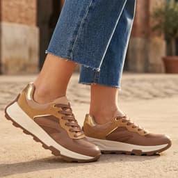 Tenis Beira Rio - 4347201 - Avelã/Bege/Caramelo/Dourado