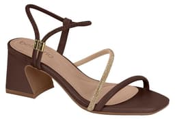 Sandália Beira Rio - 8585101 - Chocolate/Bege/Dourado Shadow