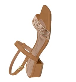 Sandália Beira Rio - 8586204 - Camel/Multicolor Ouro Rosado/Bronze