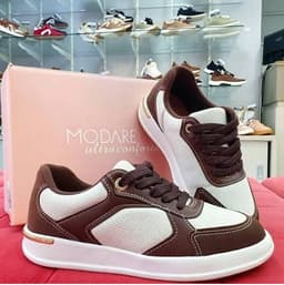 Tenis Modare - 7416202 - Off-white/Cacau/Café